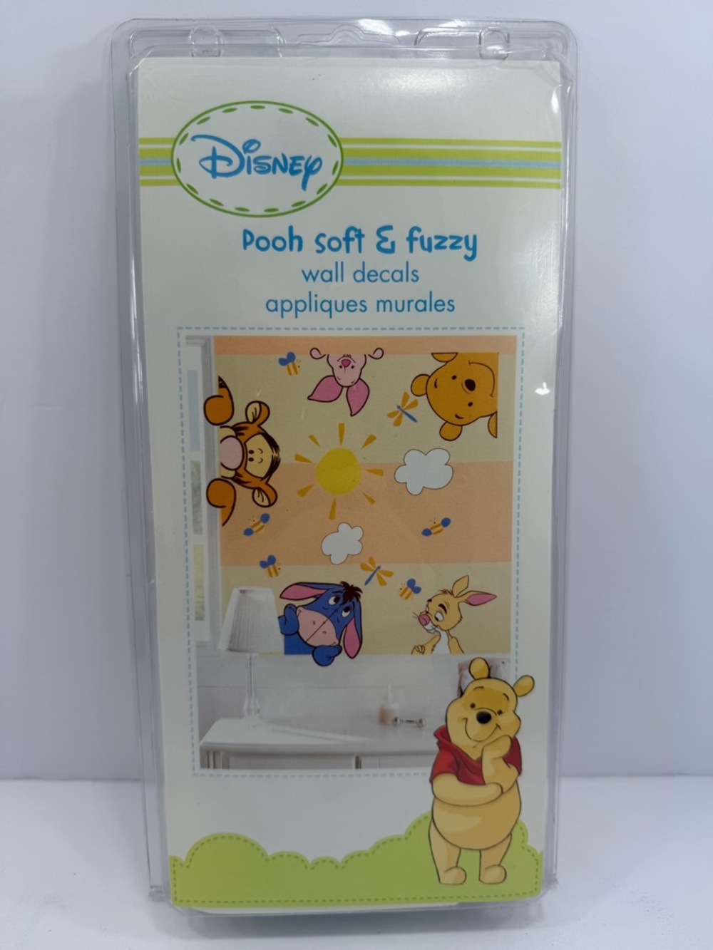 Vintage Disney Winnie the Pooh Soft & Fuzzy Wall Decals Kids Line NIP Rare